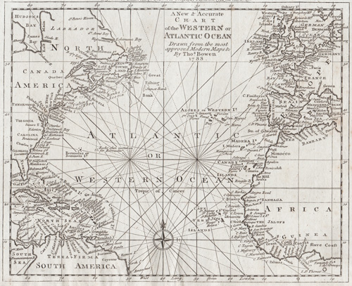 A New & Accurate Chart of the Western or Atlantic Ocean 1788